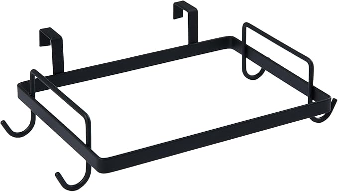Household Essentials Metal Over the Door Trash Bag Holder, Black