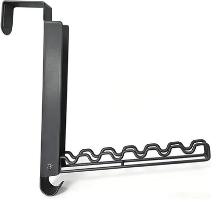 Over The Door Hooks, Double Folding Portable Over The Door Drying Rack for Small Space, Laundry Bathroom Bedroom Closet Travel Storage and Drying (1Pack, Black)