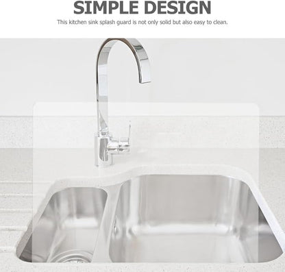 VOSAREA Acrylic Sink Splash Guard, Freestanding Kitchen Splash Panel Barrier Behind Faucet Kitchen Island Sink Backsplash Guard 13.76x8.25in