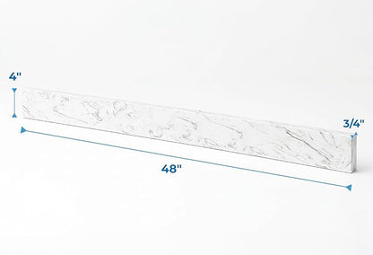 Bathroom Vanity Sink Backsplash/Sidesplash (Engineered Carrara Marble, 4" x 48")