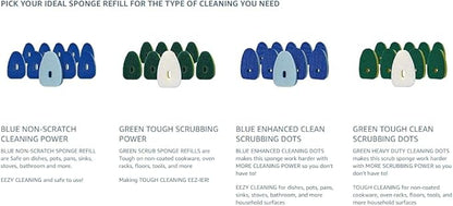 Smilyeez Green Heavy Duty Scrubbing Sponge Refill for use with The Dish Daddy (Reg. TM) Dishwand (10 Pack) Refill Head