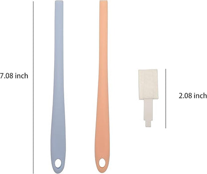 Disposable Toilet Brush Set Groove Cleaning Bursh Contains 2 Handles and 50 Toilet Brush Refill Heads Crevice Cleaning Brush Toilet Swab Toilet Scrubber Cleaning Brush Bathroom Toilet Cleaning Tools