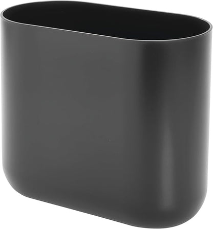 iDesign Small Slim Plastic Bathroom Trash Can, Garbage Can for Bedroom, Office, Desk, Dorm, 2-Pack, Gray