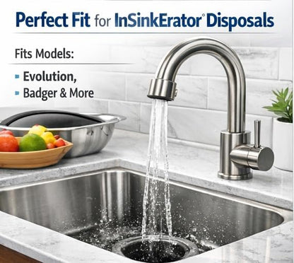 Replacement for Insinkerator Antimicrobial Quiet Collar Sink Baffle Part# QCB-AM, Evolution Garbage Disposals, 3.25" diameter, Replacement for InSinkErator QCB-AM Sink Baffle Splash Guard