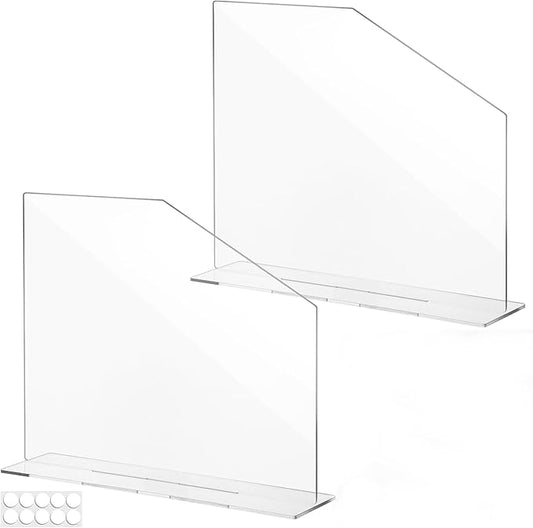 2 PCS Acrylic Sink Splash Guard Clear Splash Guard for Kitchen Sink Area 16.14 * 13.38 Inch Clear Freestanding Panel Barrier with Base