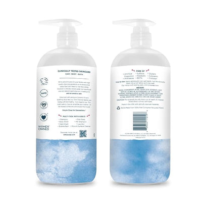 Kirk's Original Fresh 3-in-1 Nourishing Cleanser, Shampoo Body Wash Bubble Bath, Coconut Oil and Aloe Vera, Vegan Non-GMO, 32 Fl Oz, Pack of 2