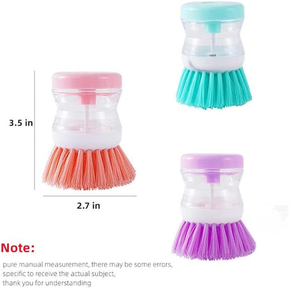 3pcs Soap Dispensing Palm Brush,Dish Brush for Dishes Pot Pan Kitchen Sink Scrubbing, Soap Dispense,Kitchen Brush