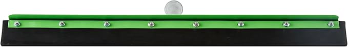 Restaurantware-SQUEEGEE ONLY: Clean Tek Professional 24 Inch Floor Squeegee, 1 Broom With Rubber Blade - Handle Sold Separately, Heavy-Duty, Green Steel Wiper, Ideal For Floor, Tiles