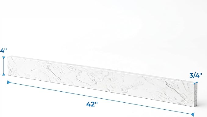 Bathroom Vanity Sink Backsplash/Sidesplash (Engineered Carrara Marble, 4" x 42")