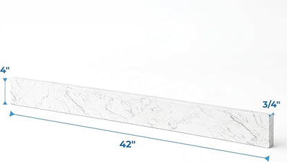 Bathroom Vanity Sink Backsplash/Sidesplash (Engineered Carrara Marble, 4" x 42")