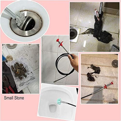 Drain Snake Drain Clog Remover Flexible Grabberable Pick Up Cleaning Tool Reacher Claw Stick, Drain Auger Grab Trash Hairs from Drain,Sink,Bathroom Tub Toilet Hose (24 Inch Drain Snake)