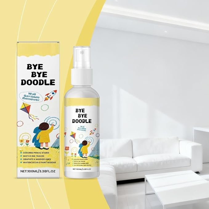 Crayon Remover for Walls- Instant Cleaning for Marker, Ink & Graffiti Stains on Wall - Safe for Painted, Whiteboard, Wallpaper - Quick Stain Remover for Home Playroom/Classroom (3)