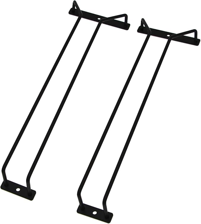 2 Pack Black Wine Glass Rack, 14 Inch Under Cabinet Stemware Holder, Wall Mounted Iron Wine Glass Hanging Rack for Shelf, Kitchen, Bar, Wine Cellar Storage, Organizer, Display
