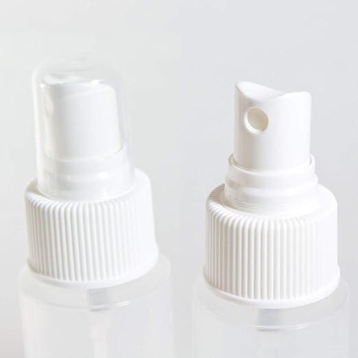 Chica and Jo 2oz Clear Plastic Spray Mist Bottles - Set of 3 - Empty Bottles with Pump Spray Cap - Travel Size 2 Ounce Made in the USA