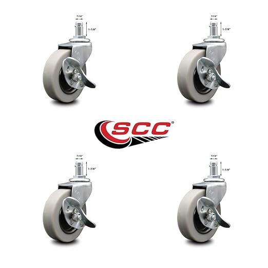 Rubbermaid Audio Visual Cart Replacement Locking Caster Kit – Fits Rubbermaid Audio-Visual Cart FG9T2800BLA and FG9T2900BLA – Service Caster Brand