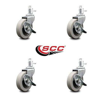 Rubbermaid Audio Visual Cart Replacement Locking Caster Kit – Fits Rubbermaid Audio-Visual Cart FG9T2800BLA and FG9T2900BLA – Service Caster Brand