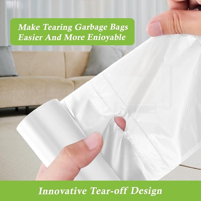 200 Counts 2 Gallon (1.8-2 Gal) Small Trash Bags Garbage Bags by RayPard, fit 1.6,1.8,2,2.2 Gal Waste Basket, 6.5-7 Liter Strong Trash Can Liners for Home Office Kitchen Bathroom Bedroom, Clear