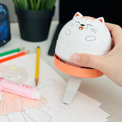 allydrew Mini Portable USB Desktop Vacuum, Orange Cat