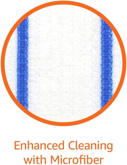 Amazon Basics Heavy Duty Disposable Floor Cleaning Mopping Pads with Absorbent Microfiber, Fits Swiffer WetJet Mopping Systems, 30 Count