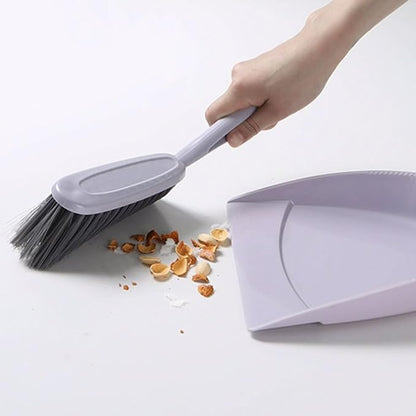 PEKJI Mini Broom and Dustpan Set Plastic Portable Cleaning Supplies Purple Cleaning Brush Set of 5