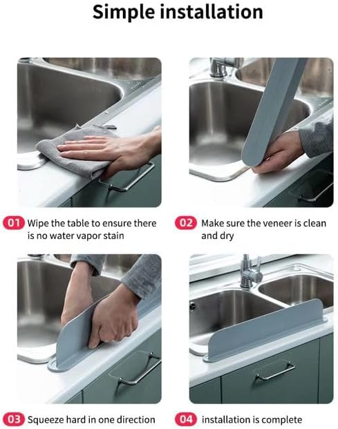 Silicone Sink Splash Guard for Kitchen Faucet, Faucet Mat Water Catcher, Anti Splash Sink Protector, Quick Dry Sink Guard for Kitchen & Bathroom (Gray)