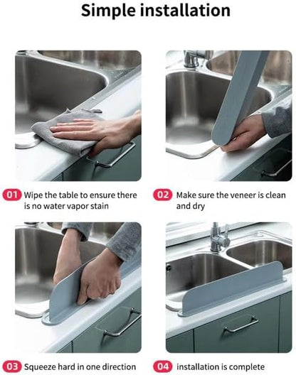 Silicone Sink Splash Guard for Kitchen Faucet, Faucet Mat Water Catcher, Anti Splash Sink Protector, Quick Dry Sink Guard for Kitchen & Bathroom (Gray)
