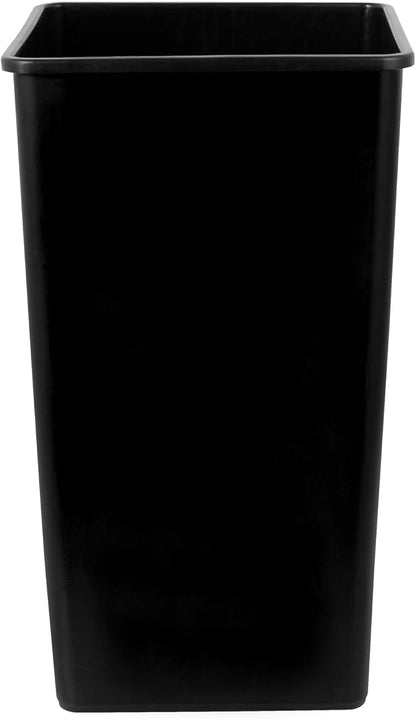 Restaurantware-Clean Tek Professional 50 Gallon Trash Can, 1 Square Waste Basket - Space Saving, Heavy-Duty, Black Plastic Garbage Bin, For Commercial Space, Office, Store, Restaurant, And More