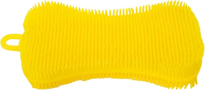 Yellow 5 Pcs Silicone Cleaning Scrubber，Colored Sponges for Dishes for Cleaning Silicone Scrubber Kitchen