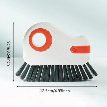 2 in 1 Groove Cleaning Brush Window Track Cleaning Tools, 2025 New Multifunction Hard Bristle Crevice Cleaner Brush with Hidden Scraper, Grout Cleaner Grip Brush for Sliding Door Track