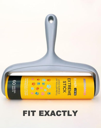 50% Stickier Large Surface Roller Refill for Scotch-Brite Large Lint Roller 8 inch Extra Sticky 60 Sheets per Refill, Pack of 6, 360 Sheets Total, Works Great On Pet Hair