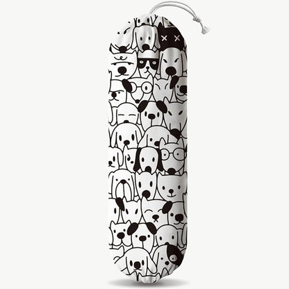 Dog Plastic Bag Holder, Cute Dogs Reusable Shopping Bags Storage Dispenser, Fabric Garbage Trash Bag Dispenser for Home Kitchen Pantry Cabinet, Wall Mount, Kitchen Housewarming Gifts