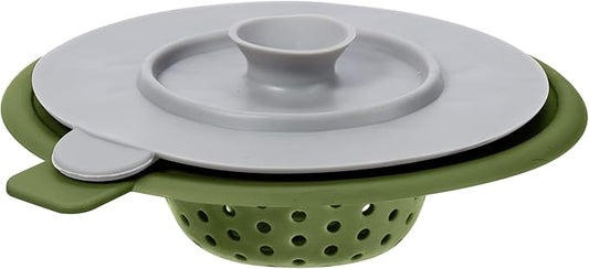 OGGI Silicone Sink Strainer & Stopper Set- Great Kitchen Sink Strainer, Silicone Drain Stopper, Sink Drain Strainer, Sink Plug 4.6˝ Diameter Rim, Green