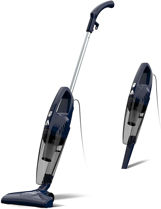 Corded Stick Vacuum Cleaner, 3-in-1 Detachable to Handheld with 180°Left-Right Steering, 14KPA Powerful Suction for Pet Hair on Hard Floors, HEPA Filter, Lightweight with 16.4ft Long Cord