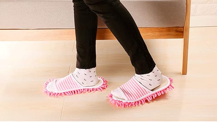 Microfiber Slippers Floor Cleaning Mop House Dust Detachable Mopping Shoes Cleaning Tool Unisex Open Toe