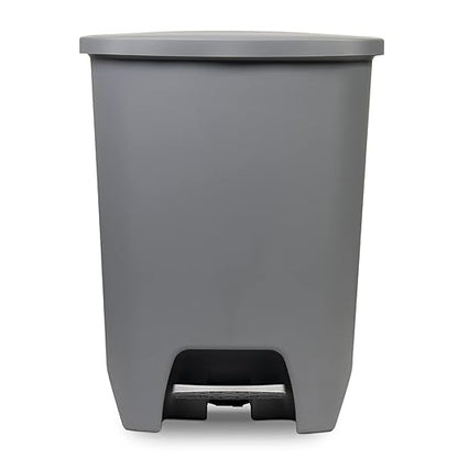 Glad Kitchen Trash Can | Large Plastic Waste Bin with Odor Protection of Lid | Hands Free with Step On Foot Pedal and Garbage Bag Rings, 20 Gallon, Grey