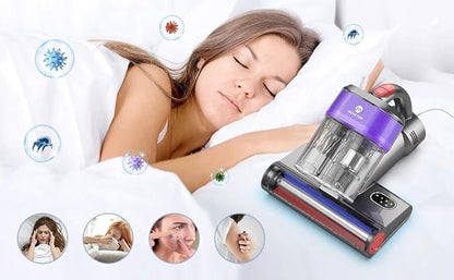 P820 Wired Mattress Vacuum Cleaner EU Plug,500W 18kPa UV Ultrasonic Negative Ion Bedding Neatness Care with Hot Air & Aromatherapy,LED Display