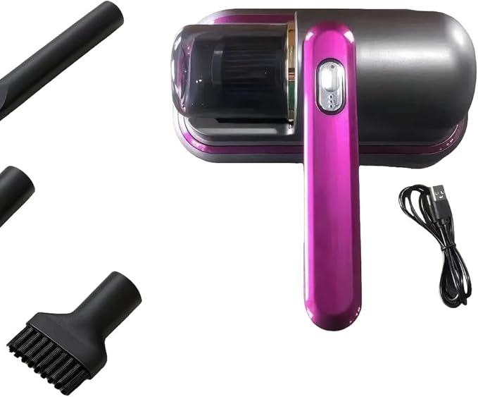 Rechargeable Handheld Bed Vacuum Cleaner, Super Suction and Low Noise, UV, Washable Filter for Deep Cleaning, Cordless Mattress Vacuum Cleaner, Effectively Cleans Beds, Sofas, Pet Hair and Carpets