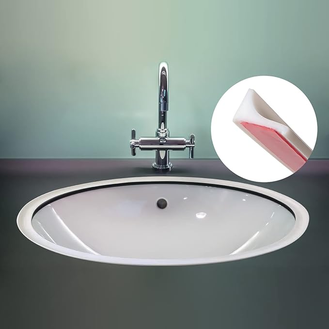 39 Inches Water Barrier for Sink, Shower Threshold Water Dam Barrier, Silicone Water-Blocking Self-Adhesive Shower Splash Guards for Bathtub Sink, Bathroom, Countertop