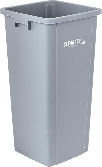 Restaurantware-Clean Tek Professional 23 Gallon Trash Can, 1 Square Waste Basket - Lid Sold Separately, Space Saving, Gray Plastic Garbage Bin, Ideal For Home, Office, Restaurant, And More