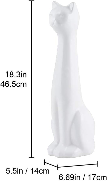 Allure Home Creation White Cat 2-Piece Toilet Brush Holder and Brush Set