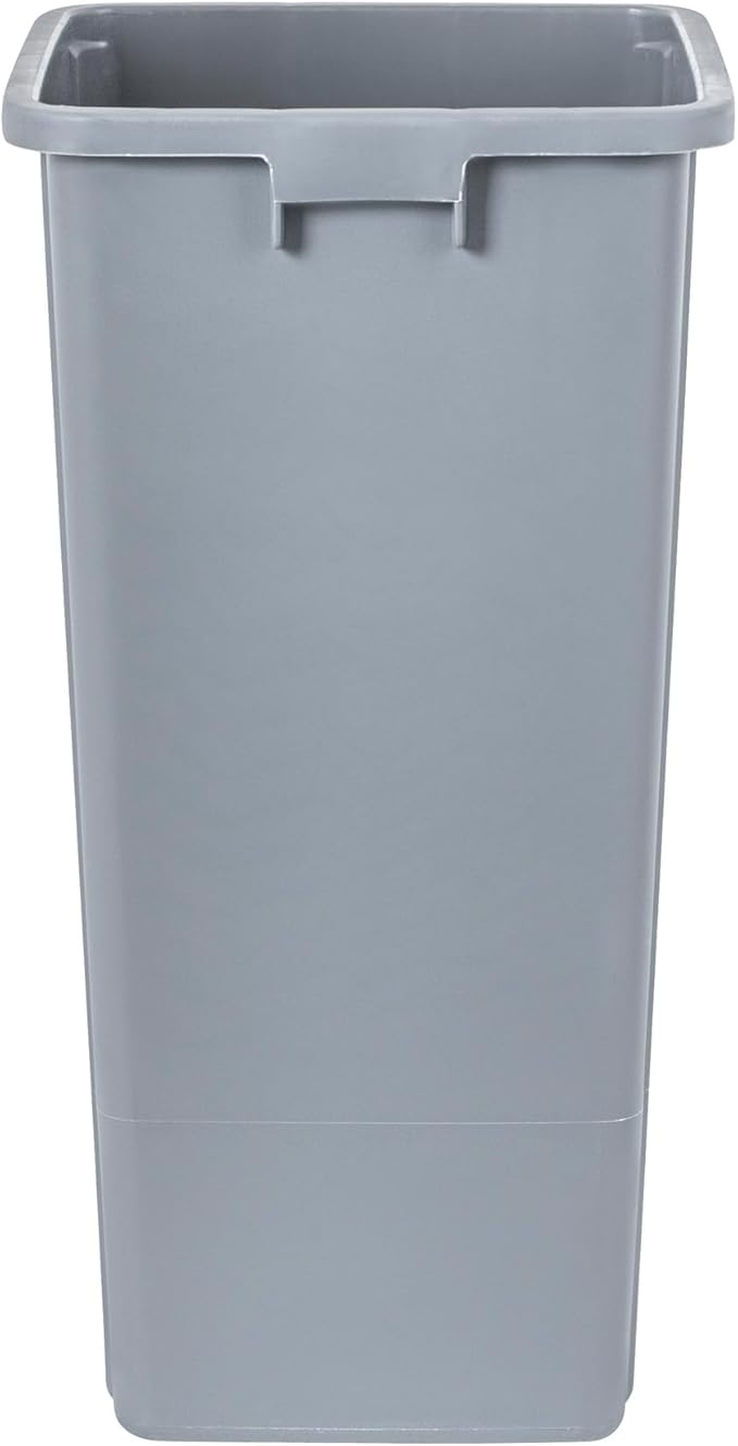 Restaurantware-Clean Tek Professional 23 Gallon Trash Can, 1 Square Waste Basket - Lid Sold Separately, Space Saving, Gray Plastic Garbage Bin, Ideal For Home, Office, Restaurant, And More