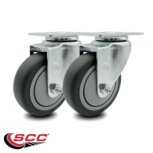 FG25656 Rubbermaid Cube Truck Utility Truck Quiet Replacement Swivel Caster Set – Fits Rubbermaid Cube Utility Truck – Set of 2 - Service Caster Brand