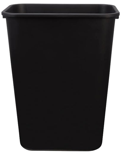 Amazon Basics Rectangular Plastic Office Wastebasket, Easy to Clean, 10 Gallon, Black, 2-Pack