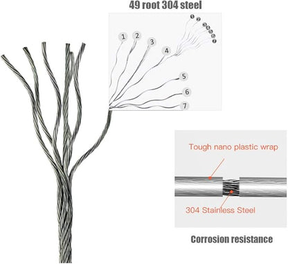 BESy Retractable Clothesline ABS case+Aluminum Dryer with Adjustable Stainless Steel Double Rope String Hotel Style Heavy Duty,Wall Mounted Method, 13.8 Feets,Silver