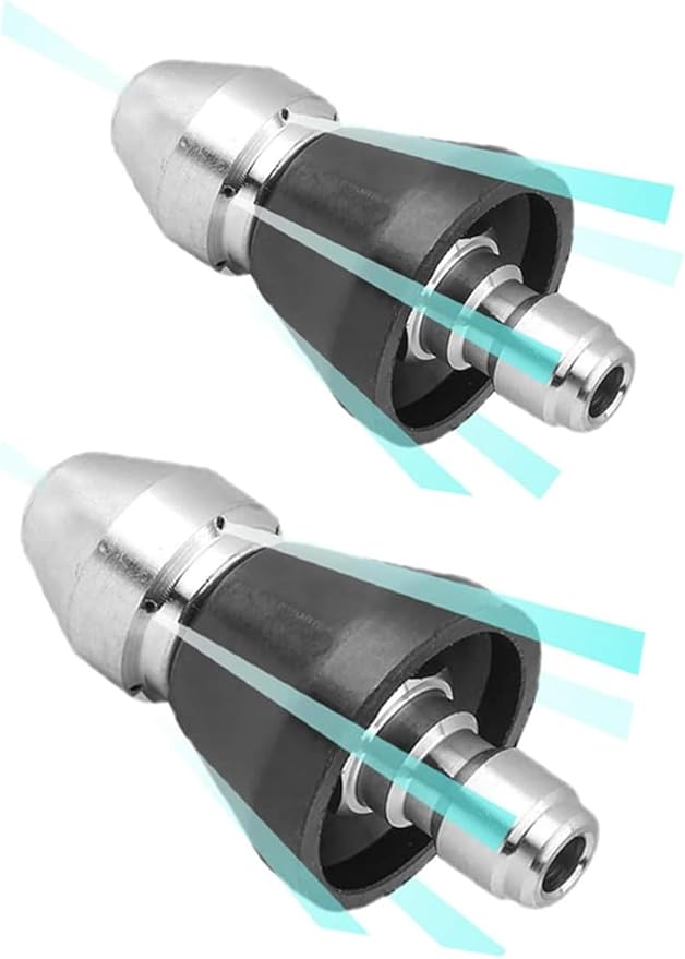 MIZORLIE (2Pcs) Pressure Washer Sewer Jetter Nozzle with Stainless Steel, Durable Design Sewer Jet Nozzle,Pressure Drain Jetter Hose Nozzle,3/8'' Quickly Connector, 5000 PSI Orifice 6.5