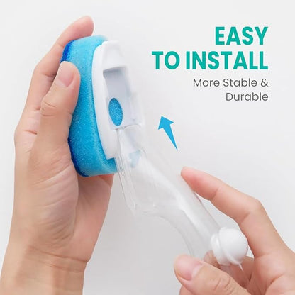Non Scratch Dishwand Refill Heavy Duty Replacement Refills Sponge Heads 18pcs Soap Dispensing Scrubbers Set