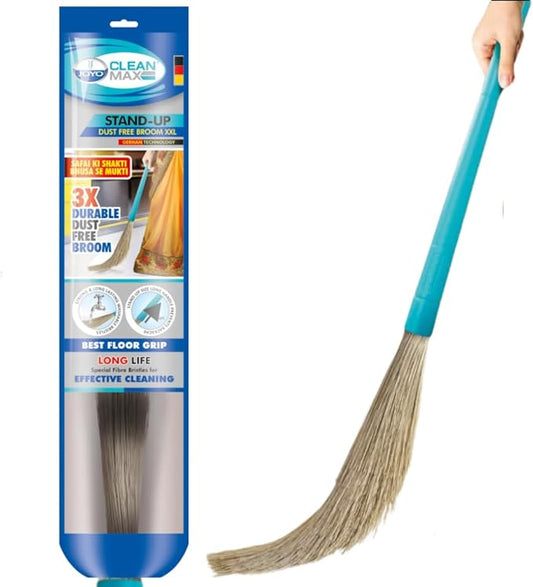 Joyo Standup XL Dust Free Broom for Floor Cleaning, Broom Stick for Home Floor with Washable Plastic Bristle, Pack of 1