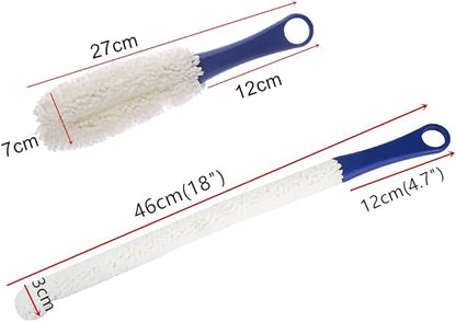 LJDJ Bottle Cleaning Brush - Set of 2 Different Sizes Flexible Bottle Scourer - Multi-Function Household Cleaning Tools for Cleaning of Wine Decanters, Goblets, Glasses, Cups