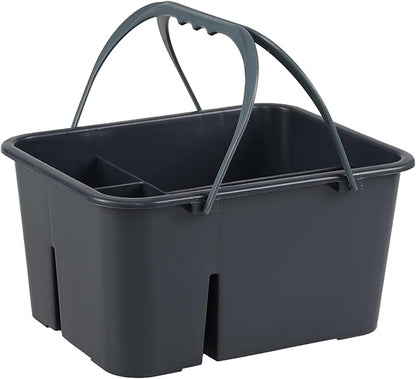 Plastic Cleaning Caddy with Handle, Portable Plastic Storage Caddy Organizers, Gray, F