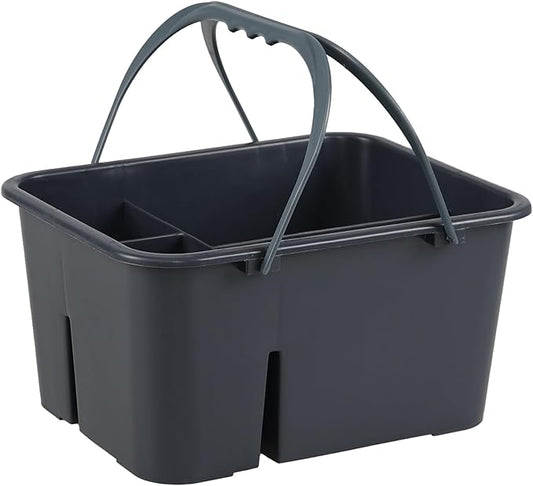 Plastic Cleaning Caddy with Handle, Portable Plastic Storage Caddy Organizers, Gray, F